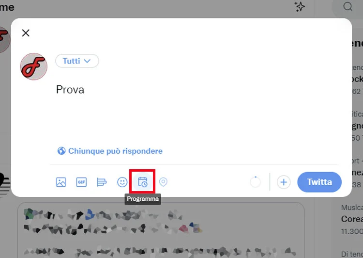 Come programmare un post su Twitter.