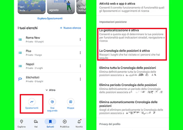 Come vedere i luoghi visitati su Google Maps.