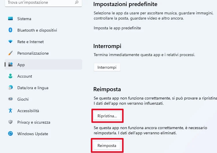 Microsoft Store non funziona su Windows 11.