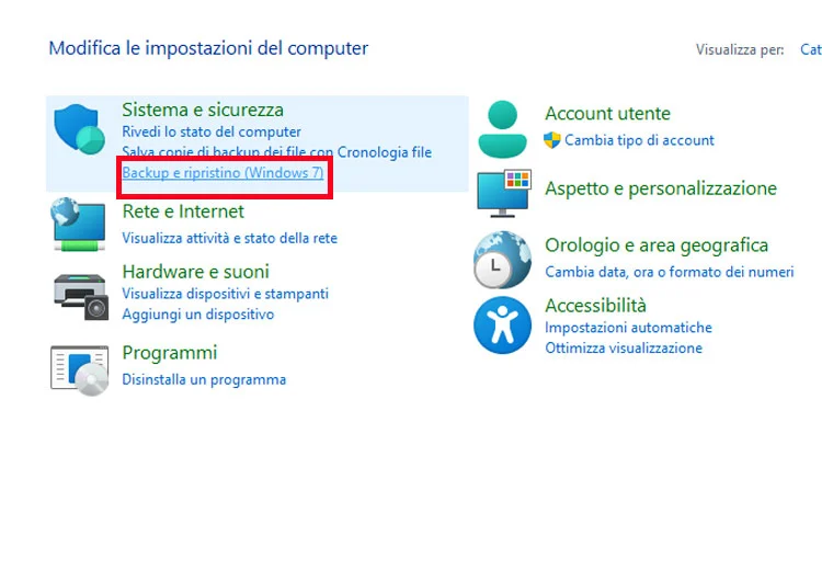 Come eseguire Backup dell'immagine di sistema su Windows 11.
