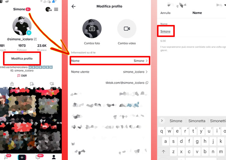 Come cambiare il Nickname su TikTok.