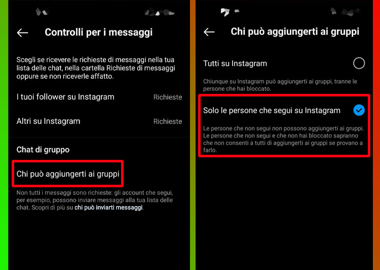Come impedire di aggiungerti ai gruppi su Instagram.