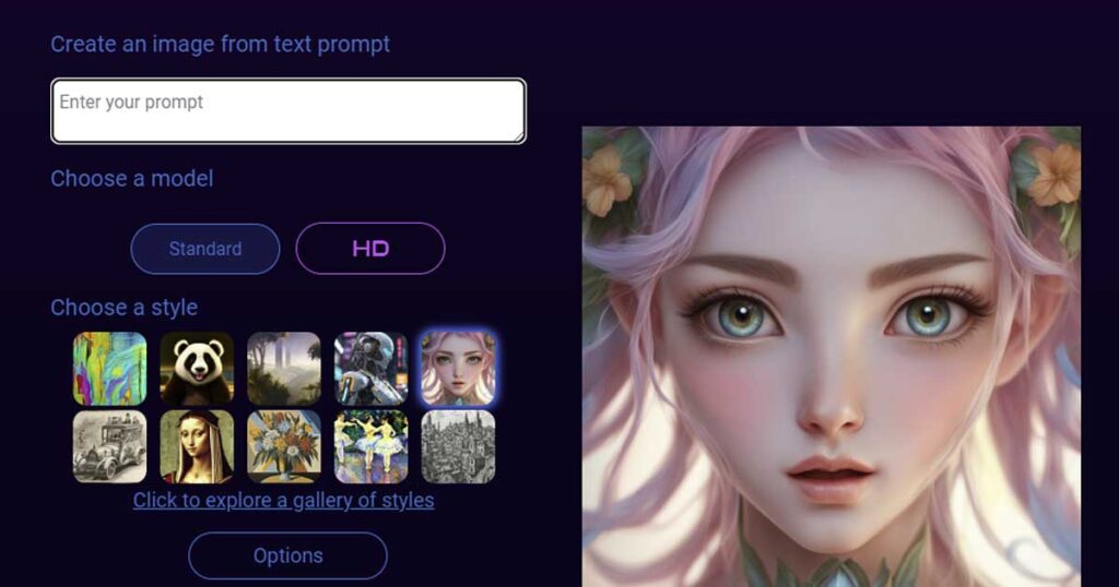 Siti web per creare immagini con l'intelligenza artificiale.