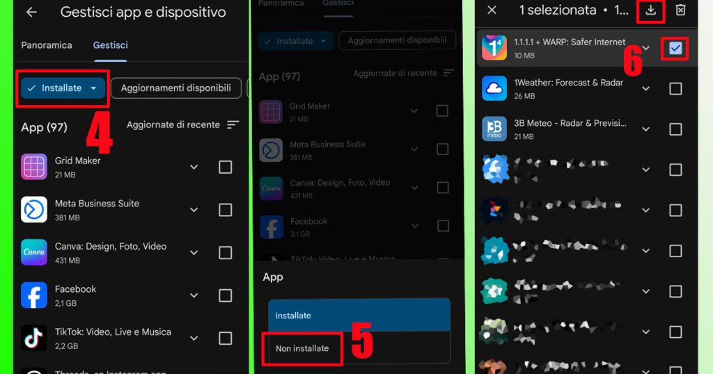 Come ripristinare le App su Android