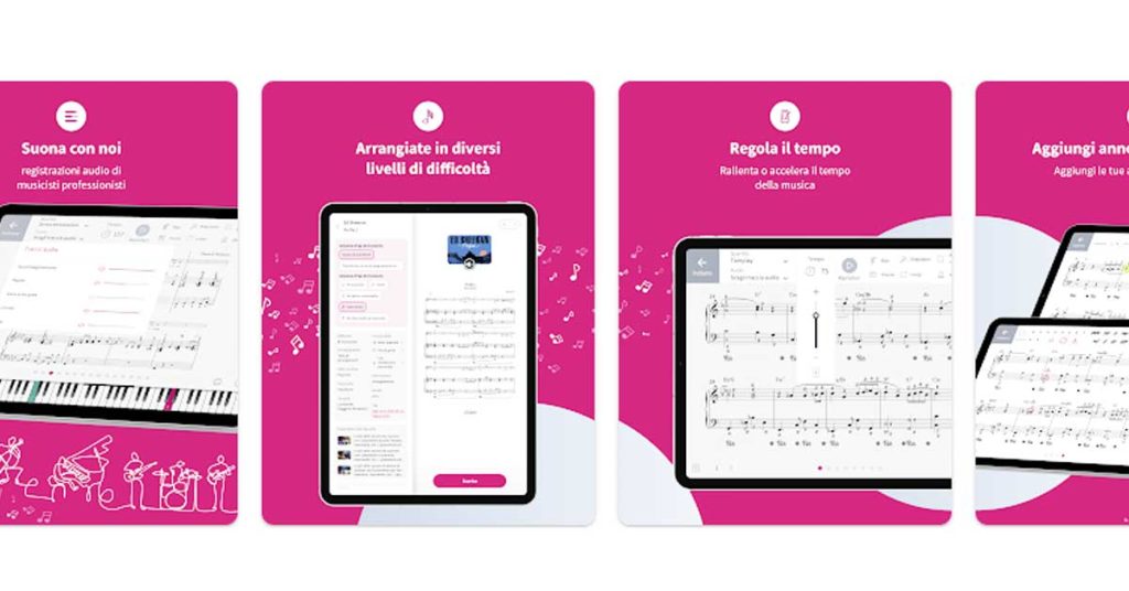 Applicazioni per modificare e leggere gli spartiti musicali.