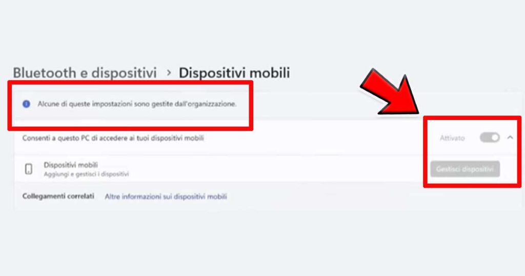 Risolvere problema: Alcune di queste impostazioni sono gestite dall'organizzazione.